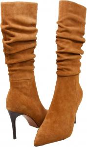 Женские узкие ботильоны с платьем SoleMani, Caramel Suede