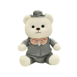 Очаровательные милые плюшевые мишки в формальной одежде, высота 26см Dolls and bears dance, серый