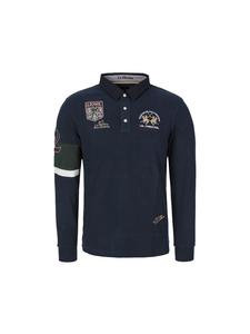 Рубашка-поло с длинными рукавами MBP600 темно-синего цвета La Martina