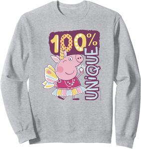 Уникальная толстовка с изображением феи, единорога и единорога из мультфильма «Свинка Пеппа» Peppa Pig, серый