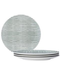 Набор из 4 салатных тарелок Hammock Stripes Coupe Noritake, зеленый