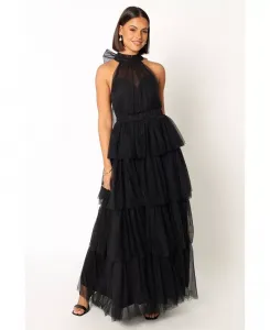 Женское макси-платье Frances с запахом на шее Petal and Pup, черный