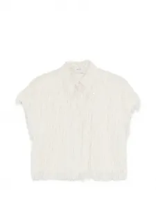 Укороченная рубашка с бахромой Alysi, бежевый