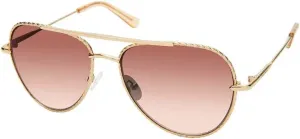 Женские солнцезащитные очки-авиаторы Harley-Davidson с драгоценными камнями, золотистая оправа и коричневые линзы, Gold