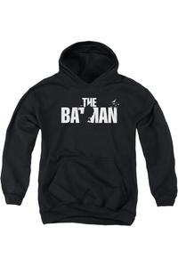 Батмен в виде силуэта с названием, молодежная толстовка с капюшоном Gildan, черный