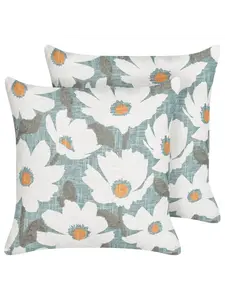 Декоративная подушка Beliani 2er Set Deko JATROPHA, цвет blau/weiß/grün