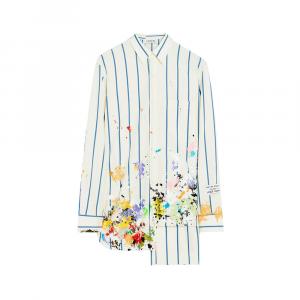 X Gallery Dept. Рубашка в технике пэчворк с эффектом краски Lanvin, белая