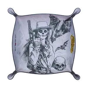 Складной квадратный лоток для игральных костей — Calavera Gunslinger (монохромный), Dice Trays & Accessories (All Rolled Up)