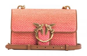 Кожаная сумка через плечо мини с рафией, женская многоцветная PINKO