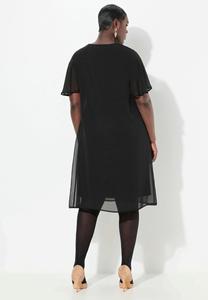 Дневное платье BLÜTEN A-LINIE V-AUSSCHNITT CUP-HALBARM Ulla Popken, цвет Mottled Anthracite