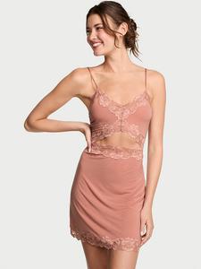 Платье-Комбинация из мягкого модала с кружевной отделкой Victoria'S Secret, красный