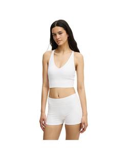 Женская спортивная ультрамягкая майка с перекрестной спинкой COTTON ON, White