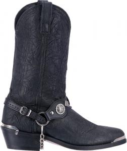 Мужские повседневные ботинки Dingo Mens Suiter с вышивкой, круглым носком и средней длиной голенища - черные