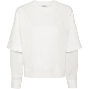 Многослойный свитшот с цепью monili Brunello Cucinelli, белый