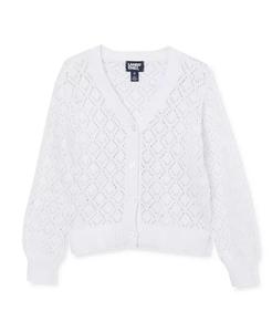 Кардиган с пуговицами спереди для девочек Lands' End, белый