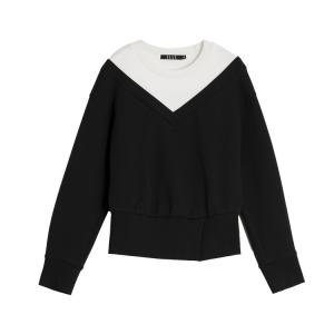 ELLE Свитшот Women's Black Crew Neck Moderate Regular