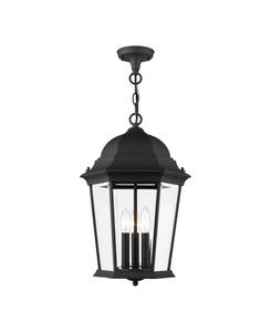 Подвесной уличный фонарь Hamilton с тремя плафонами Livex, черный
