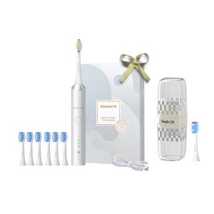 Электрическая зубная щетка T3 с мягкой щетиной, звуковые вибрации, многорежимная ROAMAN, серебро