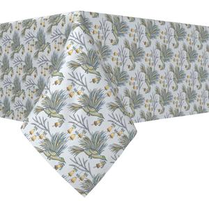 Прямоугольная скатерть, 100% полиэстер, 60x84 дюйма, Holiday Birds and Bells.