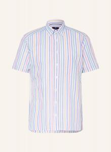Рубашка прямого кроя с короткими рукавами из льна STROKESMAN'S, белый/синий/зеленый