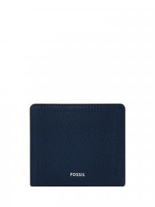 Женский кожаный складной кошелек Fossil, синий, SL7829545
