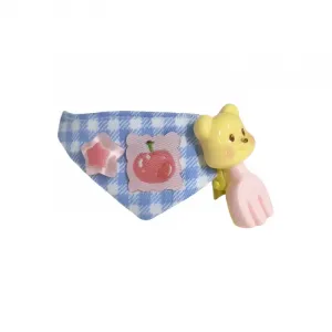 Совместимые с Labubu треугольные нагрудники с карманом для кукол KecoSweet, синий Drool Bibs