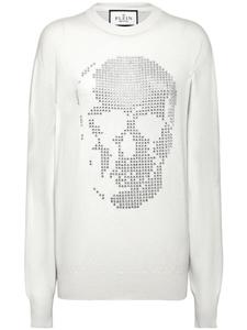 Philipp Plein толстовка с декором Skull, белый