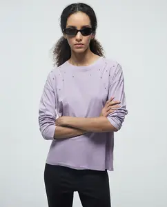 Футболка с стразами Sfera, фиолетовый