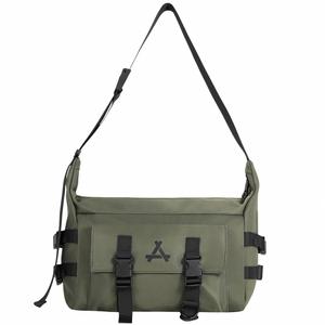 KONADCT Нейлоновая наплечная сумка унисекс черно-зеленая, Green