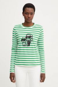 Хлопковый лонгслив ikon Karl Lagerfeld, зеленый