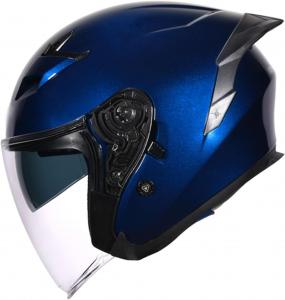 Винтажный мотоциклетный шлем с открытым лицом 3/4 и двойным визором, взрослый мотоциклетный полушлем-«джет», одобренный DOT/ECE, ретро-шлем для круизеров, скутеров и туристических поездок, размер XL = 59-60 см ZoikoM, A