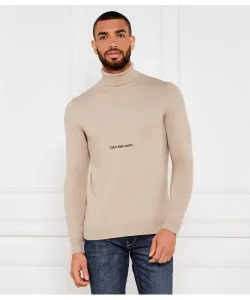 Институциональная водолазка Regular fit Calvin Klein Jeans, бежевый