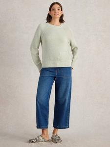 Джемпер из чистого органического хлопка с переплетенной пряжей bailey White Stuff, хаки