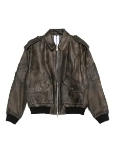 Кожаная куртка на молнии S.W.O.R.D 6.6.44, коричневый