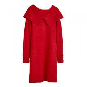 Платье с длинным рукавом весеннее Women's ELLE, red