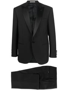Костюм с однобортным пиджаком из необработанной шерсти Corneliani, черный
