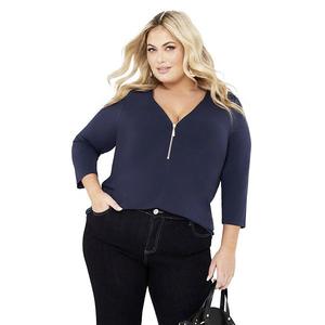 Женский топ плюс сайз Fiona Zip Print Avenue