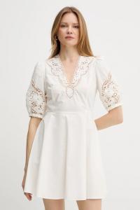 Хлопковое платье Twinset, бежевый