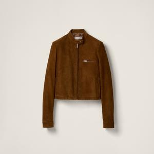 Замшевая куртка MIU MIU, коричневый