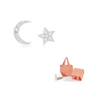 FANCI Серьги из серебра 925 пробы, полностью инкрустированные драгоценными камнями, женские