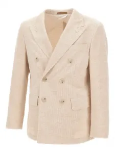 Двубортный пиджак из вельвета Boss, нейтральный