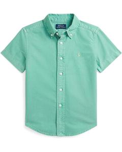 Рубашка Polo Ralph Lauren Kids Cotton Oxford Short, цвет Haven Green/Banana Peel