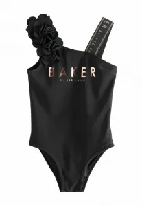 Купальник прямого кроя, цвет фуксия, с объемным цветочным принтом, на одно плечо Baker By Ted Baker, Black