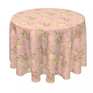 Круглая скатерть, 100% полиэстер, круглая 90 дюймов, простой цветочный букет
