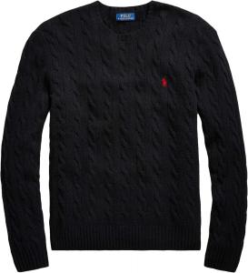 Polo Ralph Lauren Mens Cable-Knit Cotton Sweater, Fall/Winter 2021) Black Polo Shirt
