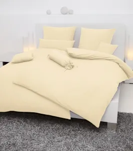 Постельное белье Janine Seersucker Piano 155x220 кремового цвета