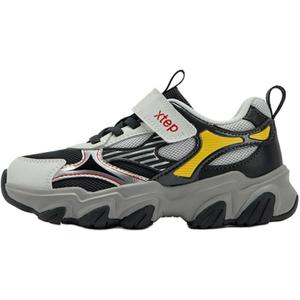 Нескользящие износостойкие низкие детские кроссовки для повседневной носки для детей от 3 до 7 лет XTEP, черный/серый