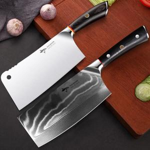 Mad Shark Ножи кухонные из дамасской стали, поварской нож и тесак для мяса, молибденовая сталь, 18 см