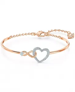 Двухцветный браслет с кристаллами в форме сердца и символом бесконечности Swarovski, crystal