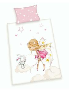 Комплект постельного белья из 2 предметов (фланель) 100x135 см. Сказочный дизайн в розово-белой гамме. Herding, 100x135 см